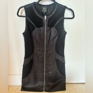 Alexander McQueen Black Mesh Zip-Up Dress size IT40